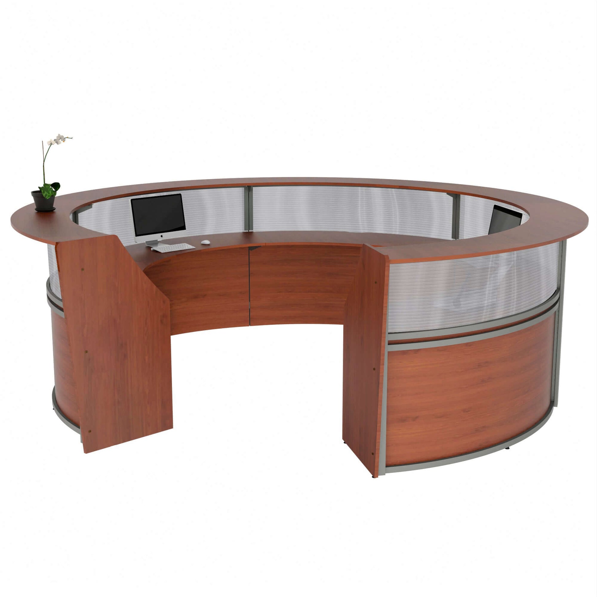 Linea Italia Curved Reception Desk with Polycarbonate 5 Units