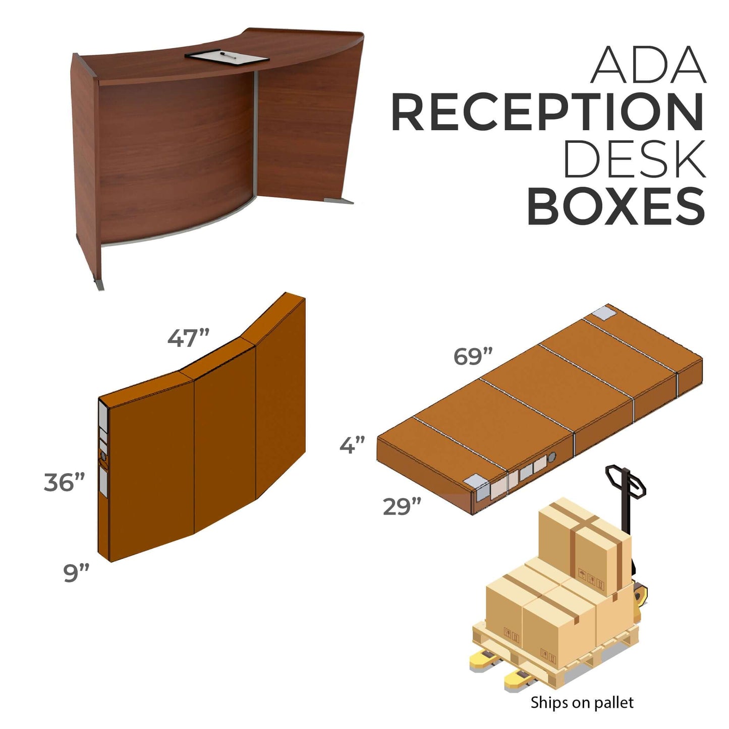 Linea Italia ADA Reception Desk Single Unit