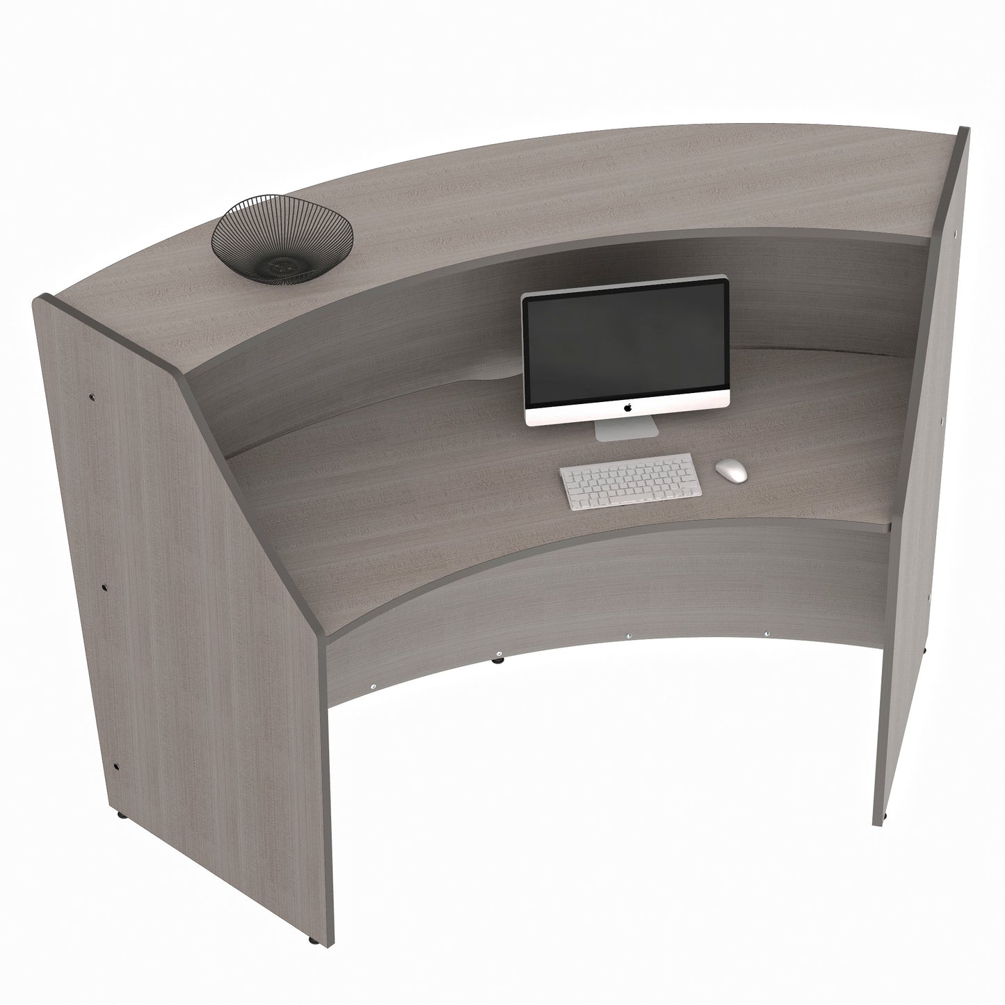 Linea Italia Curved Reception Desk with Counter Single Unit