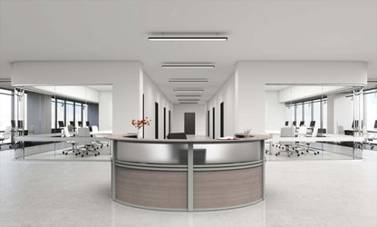 Linea Italia Curved Reception Desk with Polycarbonate 4 Units