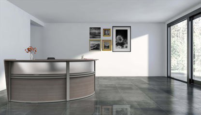 Linea Italia Curved Reception Desk with Polycarbonate 4 Units