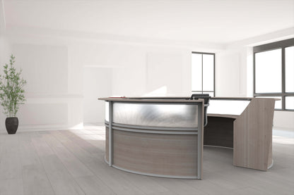 Linea Italia Curved Reception Desk with Polycarbonate 5 Units