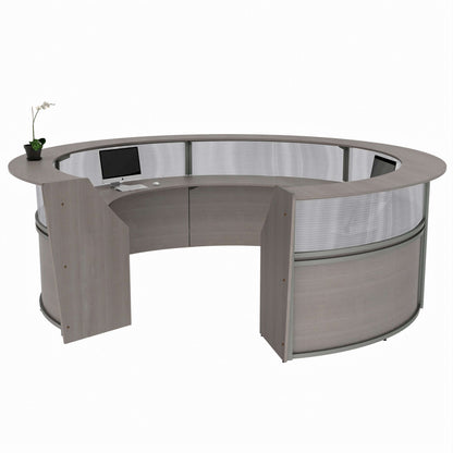 Linea Italia Curved Reception Desk with Polycarbonate 5 Units