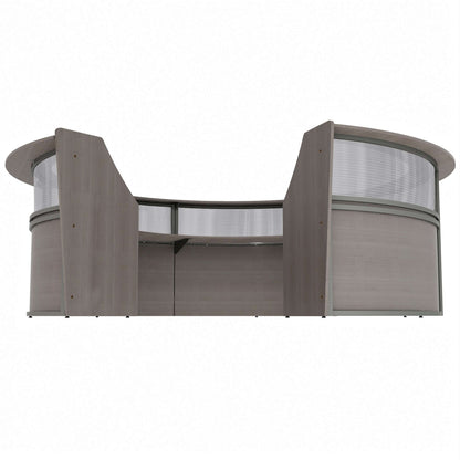 Linea Italia Curved Reception Desk with Polycarbonate 5 Units