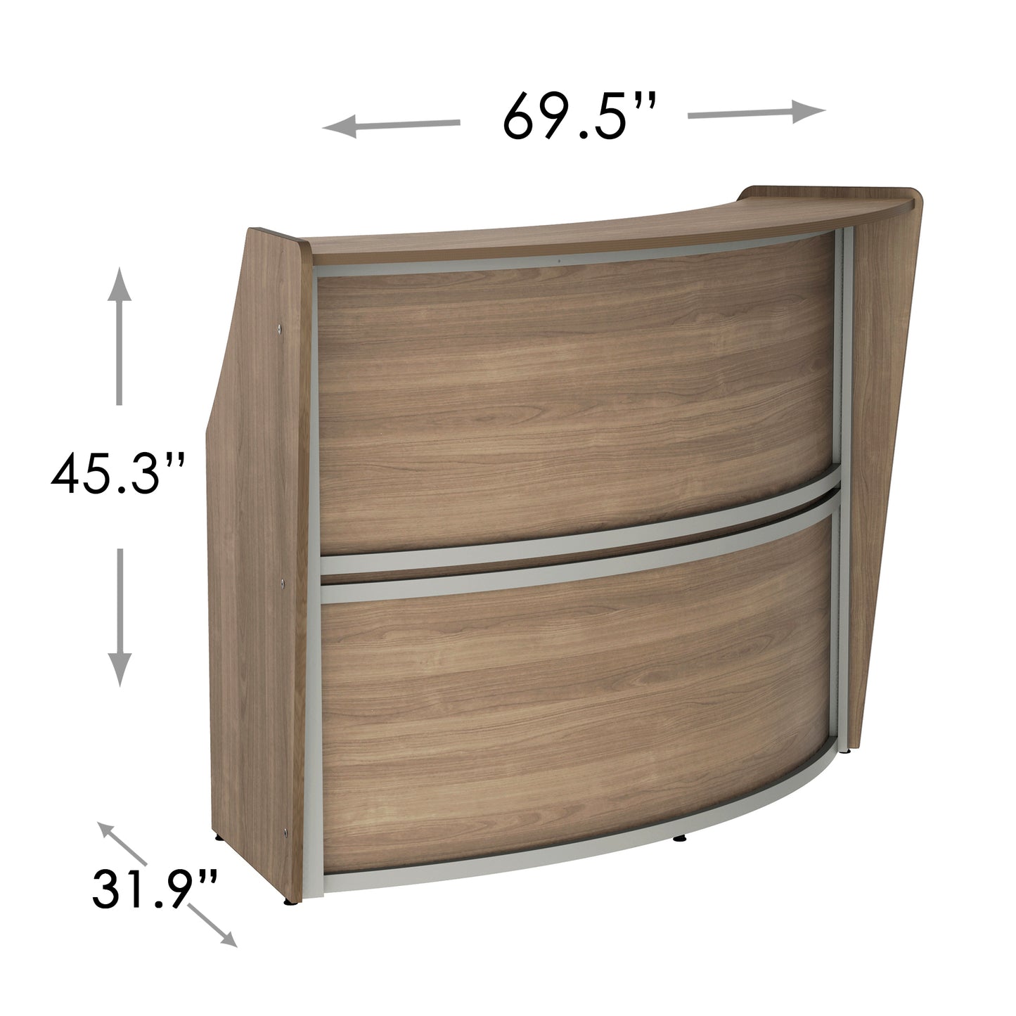 Linea Italia Curved Reception Desk with Counter Single Unit