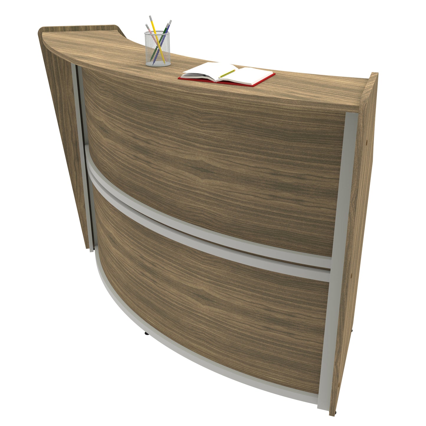 Linea Italia Curved Reception Desk with Counter Single Unit