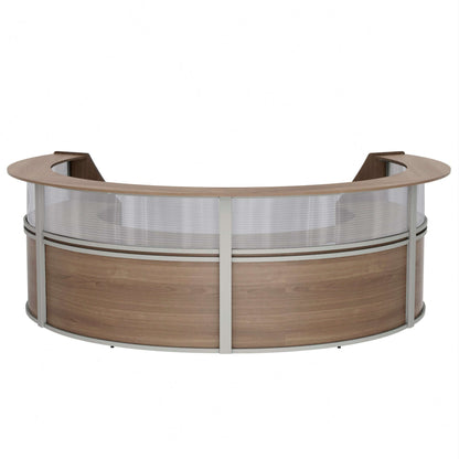 Linea Italia Curved Reception Desk with Polycarbonate 4 Units