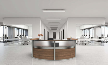 Linea Italia Curved Reception Desk with Polycarbonate 4 Units