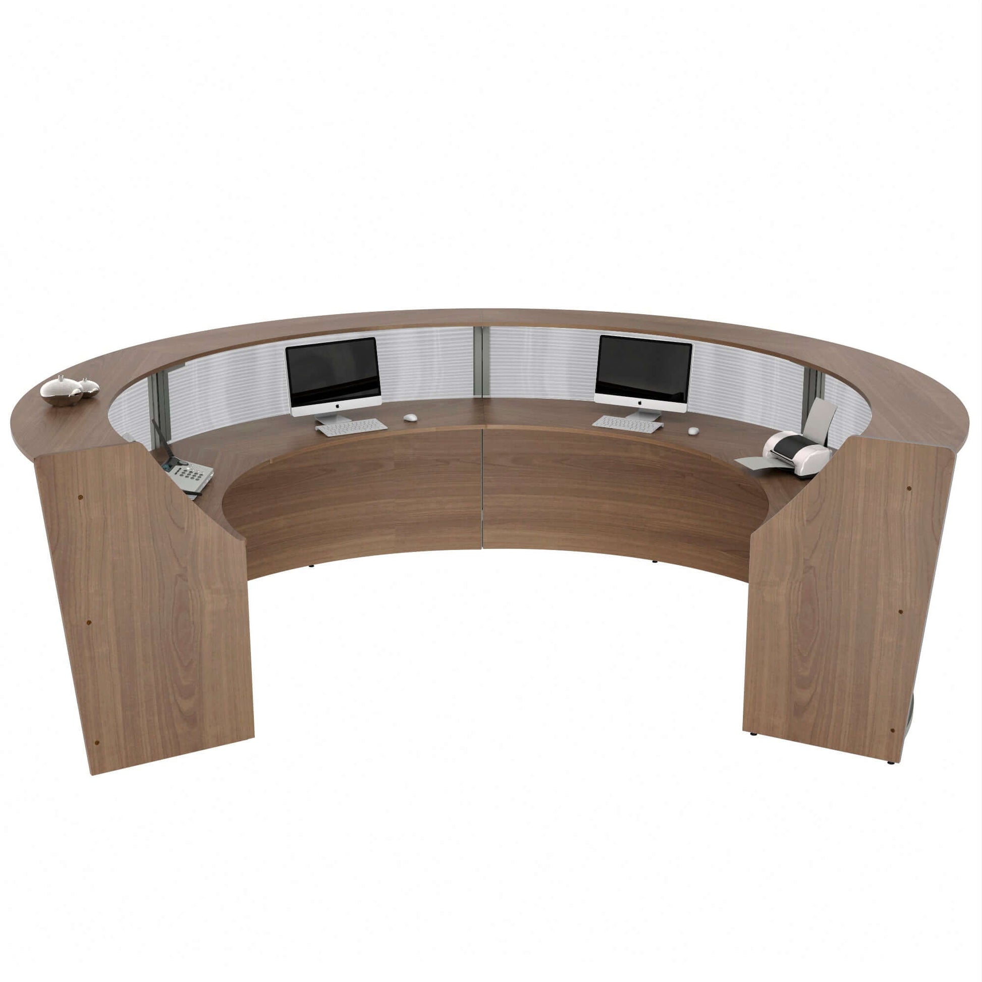 Linea Italia Curved Reception Desk with Polycarbonate 4 Units