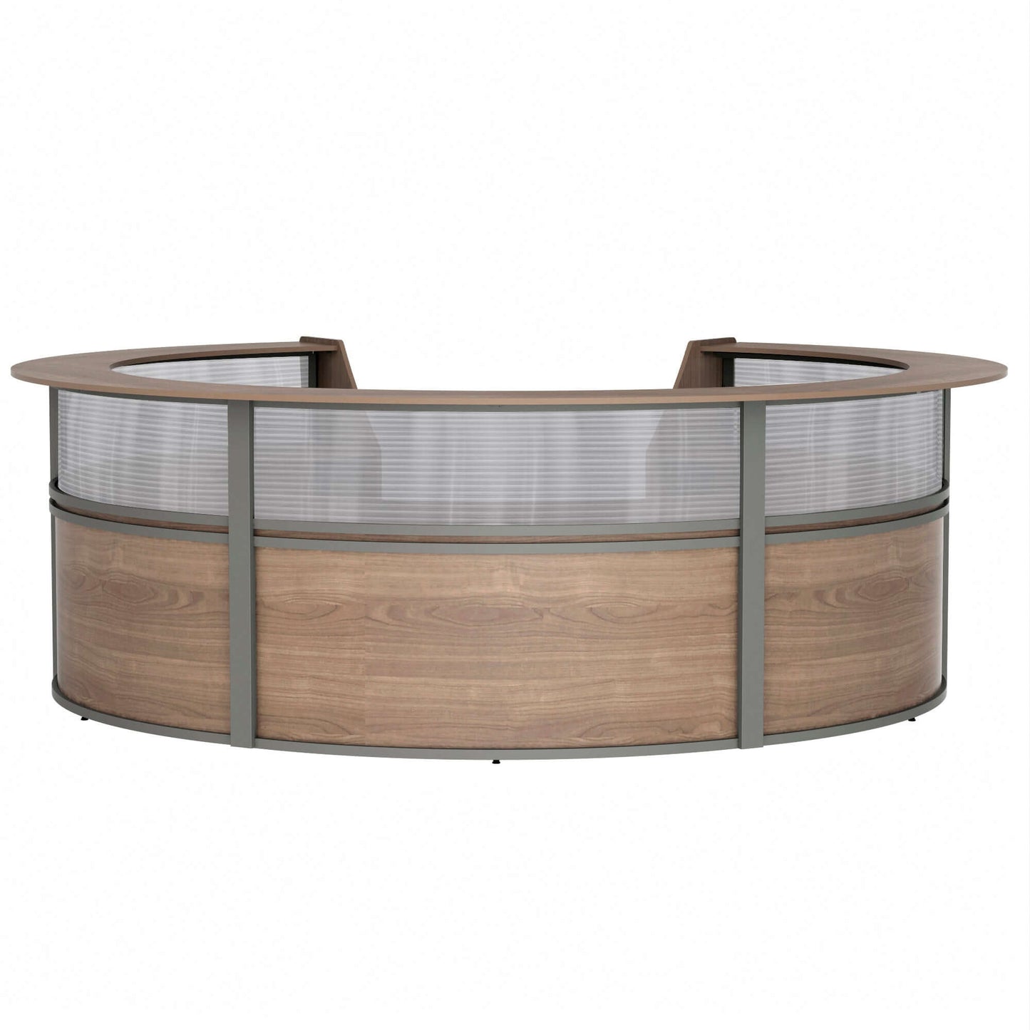 Linea Italia Curved Reception Desk with Polycarbonate 5 Units