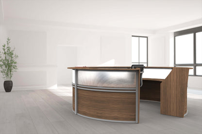 Linea Italia Curved Reception Desk with Polycarbonate 5 Units