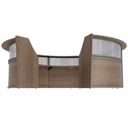 Linea Italia Curved Reception Desk with Polycarbonate 5 Units