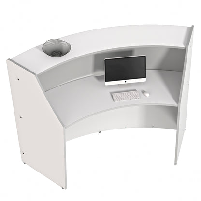 Linea Italia Curved Reception Desk with Counter Single Unit