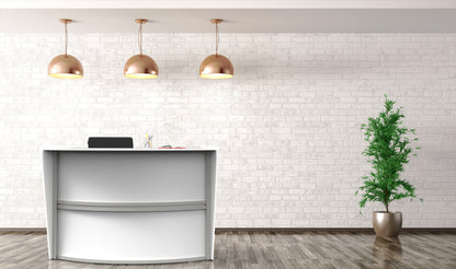 Linea Italia Curved Reception Desk with Counter Single Unit