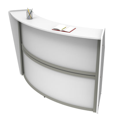 Linea Italia Curved Reception Desk with Counter Single Unit