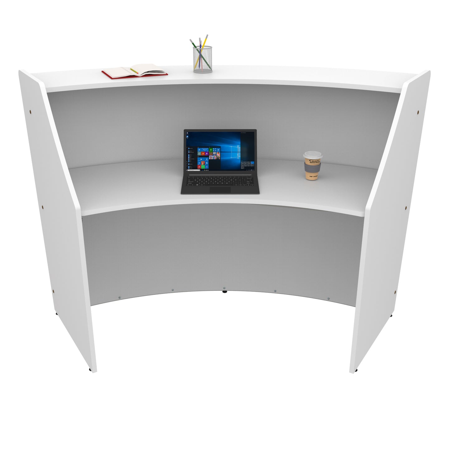 Linea Italia Curved Reception Desk with Counter Single Unit