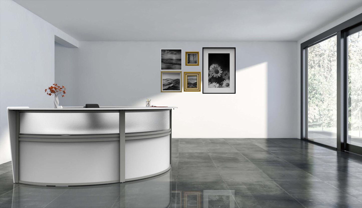 Linea Italia Curved Reception Desk with Polycarbonate 4 Units