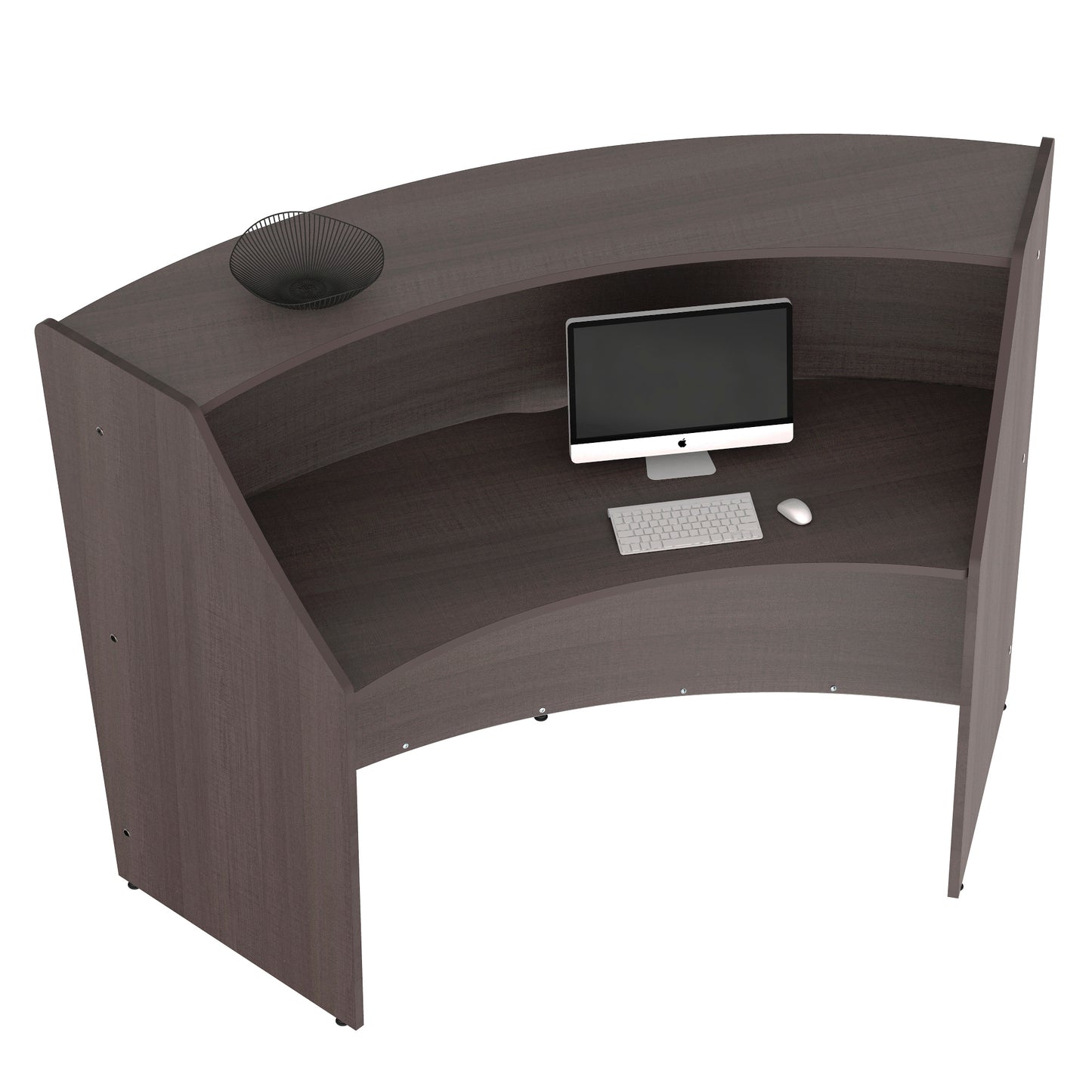 Linea Italia Curved Reception Desk with Counter Single Unit