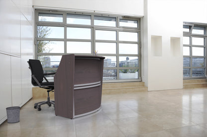 Linea Italia Curved Reception Desk with Counter Single Unit