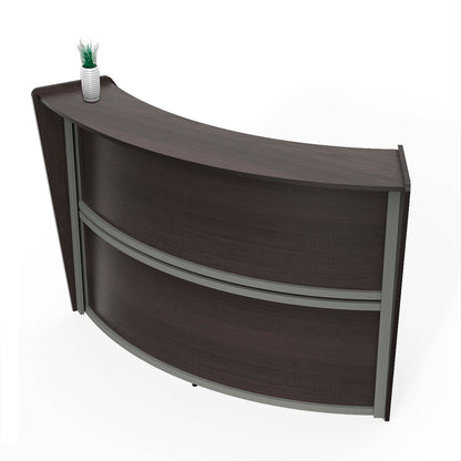 Linea Italia Curved Reception Desk with Counter Single Unit