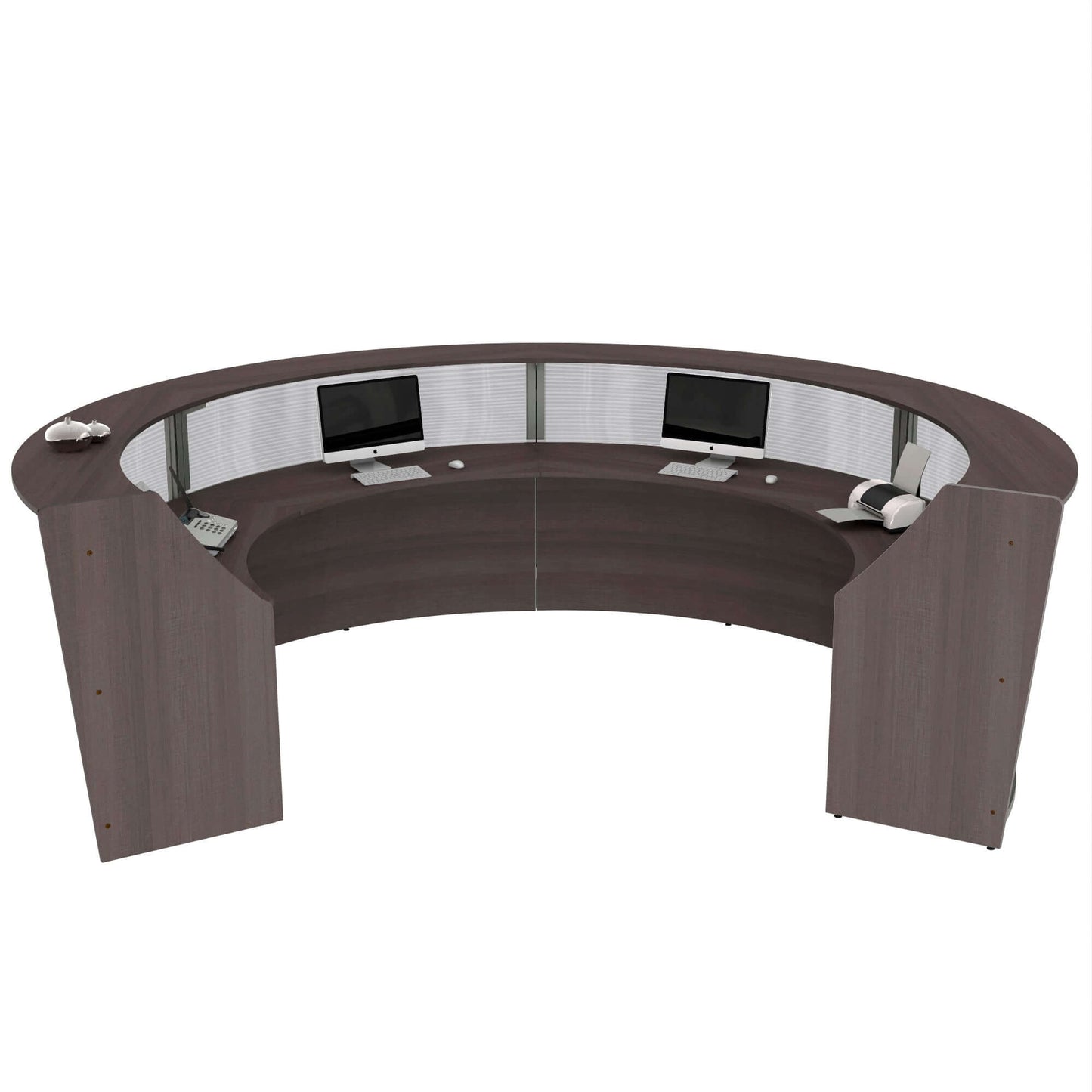 Linea Italia Curved Reception Desk with Polycarbonate 4 Units