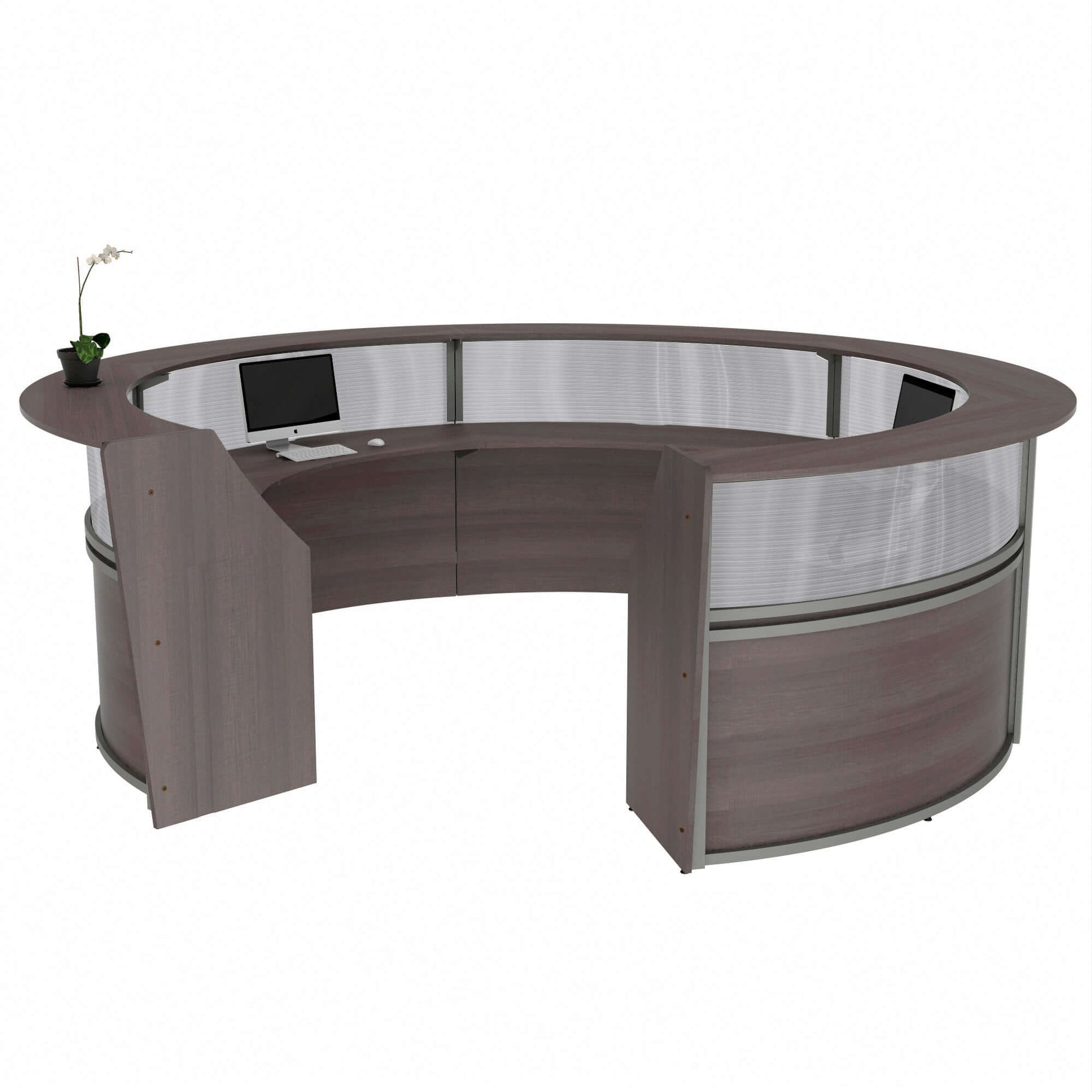 Linea Italia Curved Reception Desk with Polycarbonate 5 Units