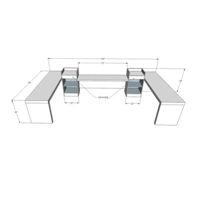 Reception Counter Solutions Alpha Deluxe Reception Desk Workstation