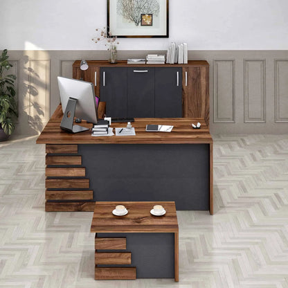 Casa Mare ATLAS 71″ Modern Home & Office Furniture Desk Brown & Black