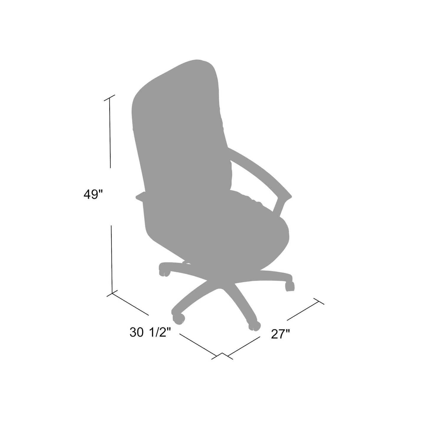 Boss High Back LeatherPlus Chair W/ Chrome Base