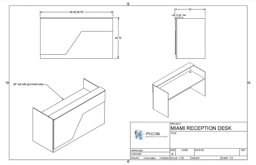 Reception Counter Solutions Miami Reception Desk Calcutta Finish