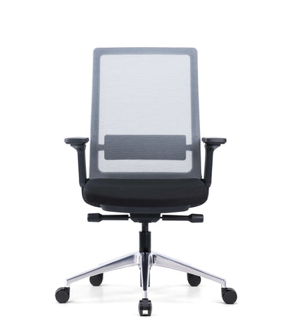 Gravity Seating Ergonomic Task Chair with Lumbar Support, 4 Stage Mechanism, 4D Arms, and Aluminum Base