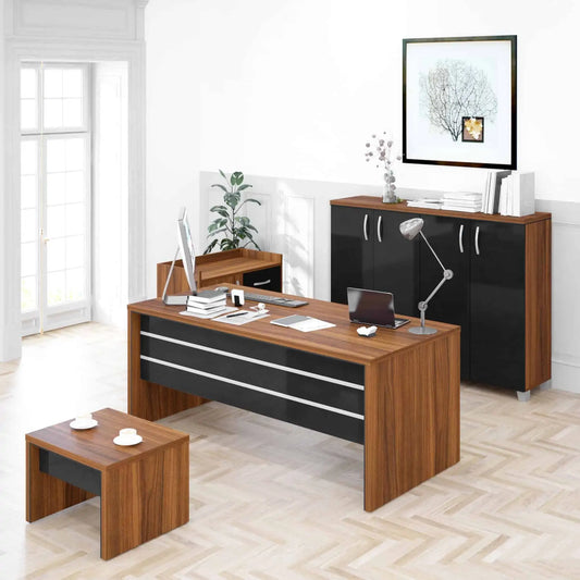 Casa Mare LEXUS 71″ Modern Home & Office Furniture Desk Brown & Black