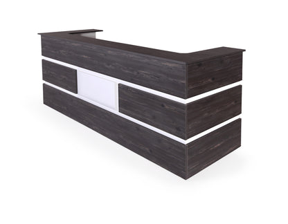 Casa Mare REBAB 90″ Reception Desk Dark Brown & White