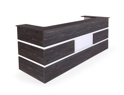 Casa Mare REBAB 90″ Reception Desk Dark Brown & White