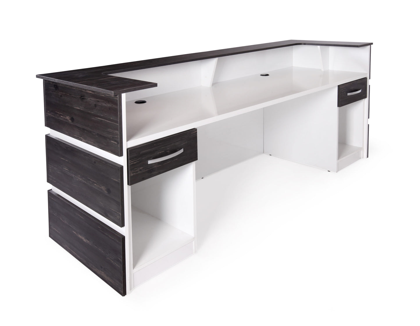 Casa Mare REBAB 90″ Reception Desk Dark Brown & White