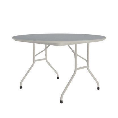 Commercial High-Pressure Folding Tables, Standard Height-Stone Look Laminate